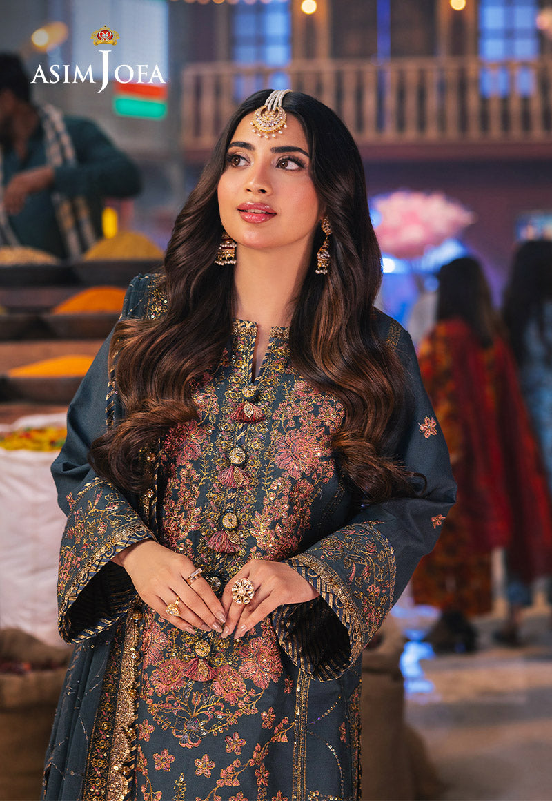 AJKK-09 EMBROIDERED TWISTED SILK 3 PCS