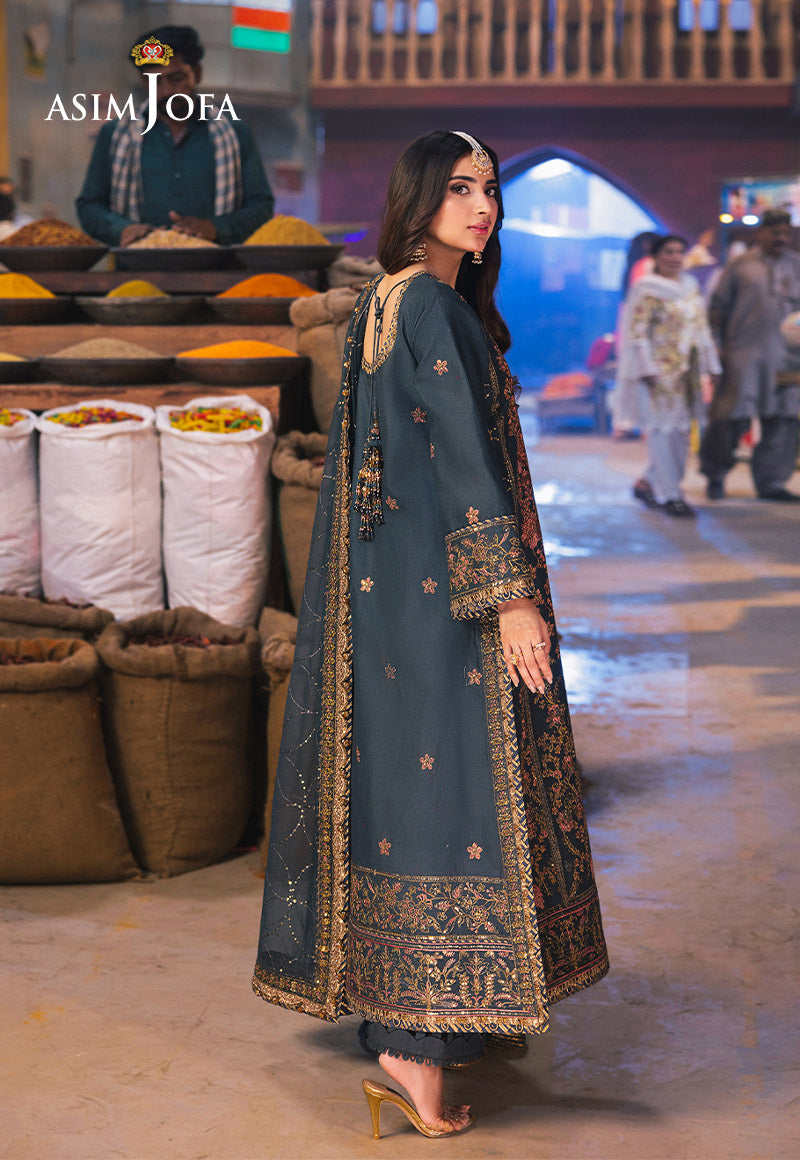 AJKK-09 EMBROIDERED TWISTED SILK 3 PCS