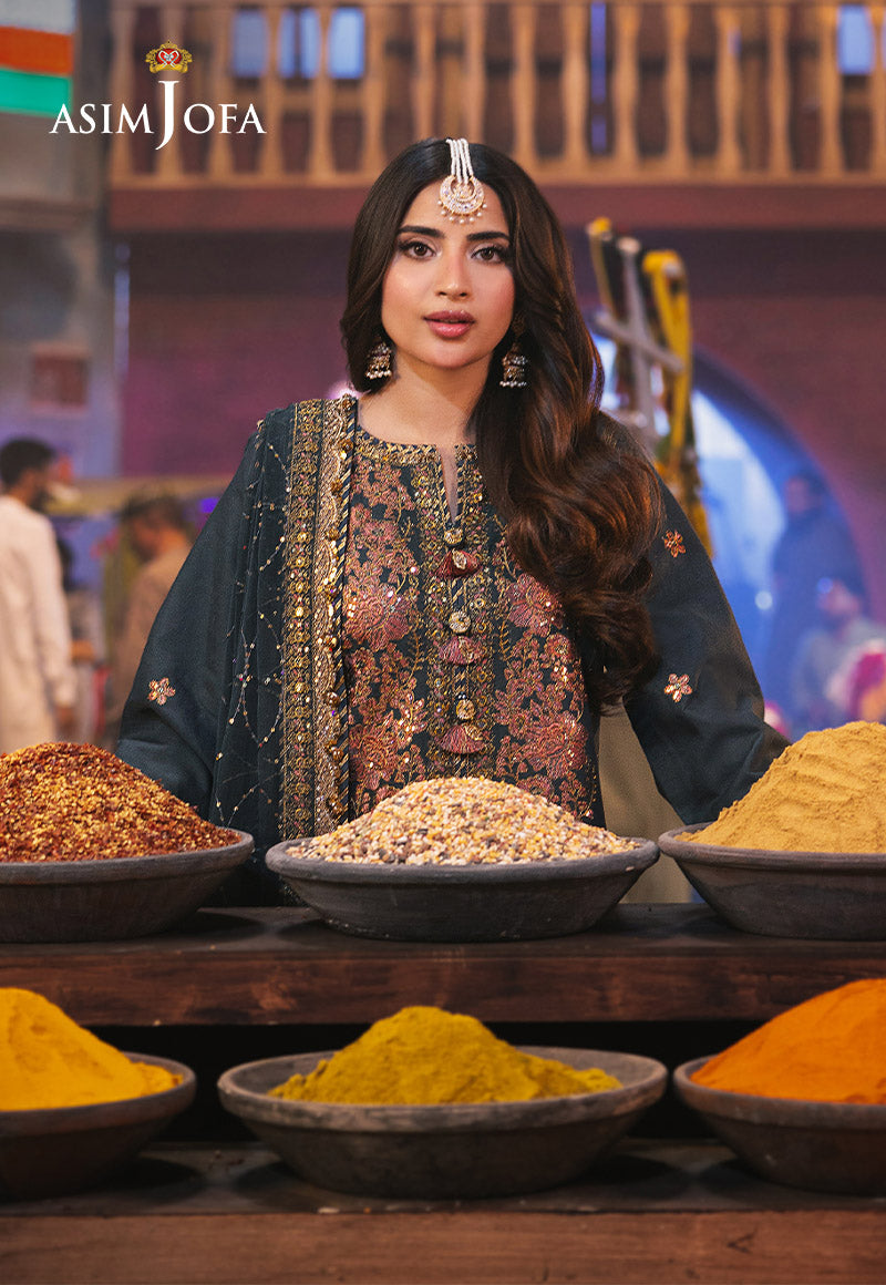 AJKK-09 EMBROIDERED TWISTED SILK 3 PCS