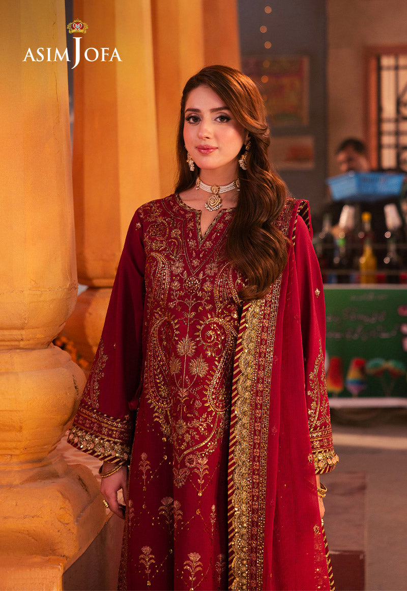 AJKK-19 EMBROIDERED TWISTED SILK 3 PCS
