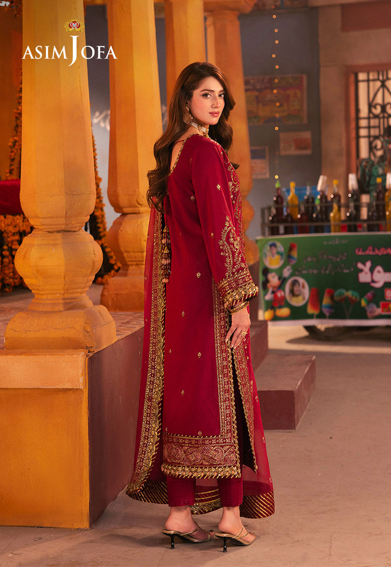 AJKK-19 EMBROIDERED TWISTED SILK 3 PCS