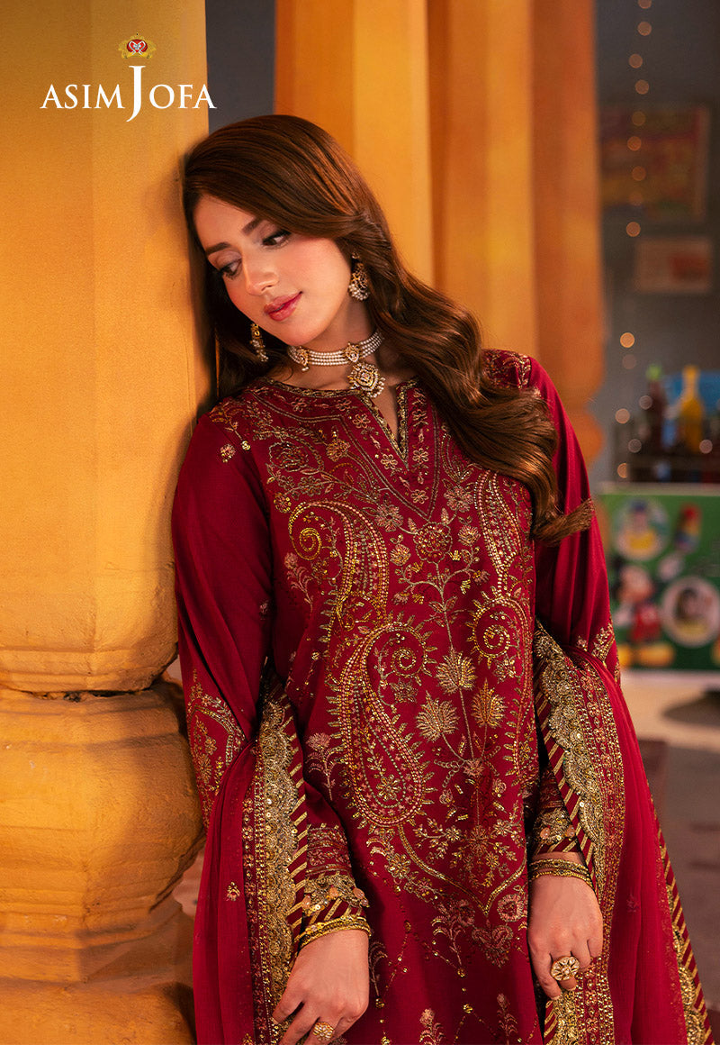 AJKK-19 EMBROIDERED TWISTED SILK 3 PCS