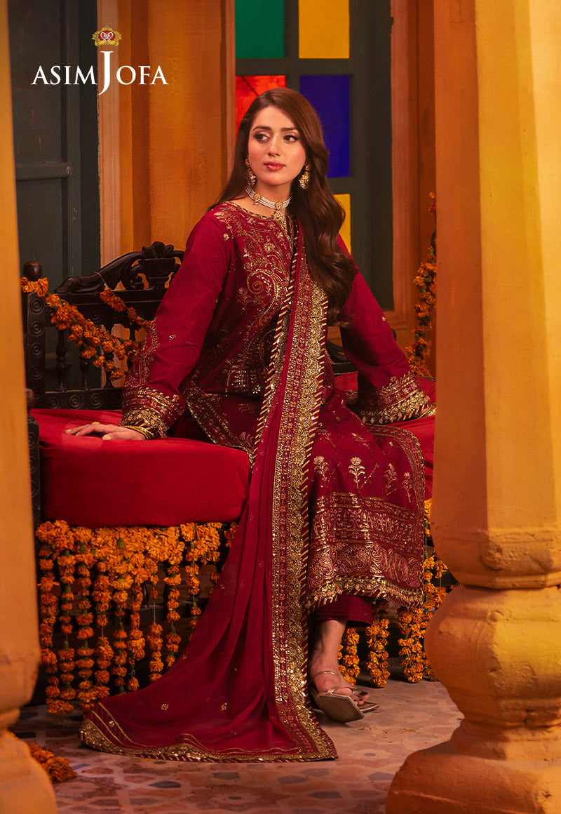 AJKK-19 EMBROIDERED TWISTED SILK 3 PCS