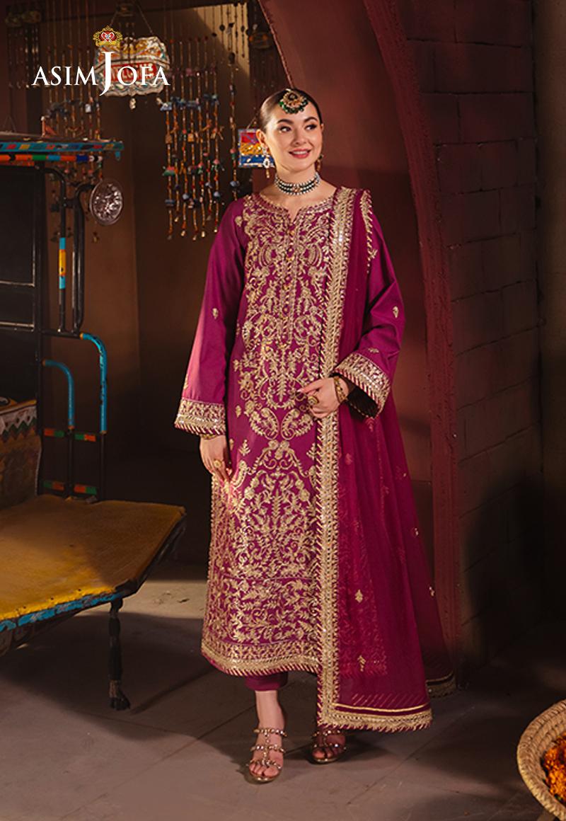 AJKK-21 EMBROIDERED TWISTED SILK 3 PCS