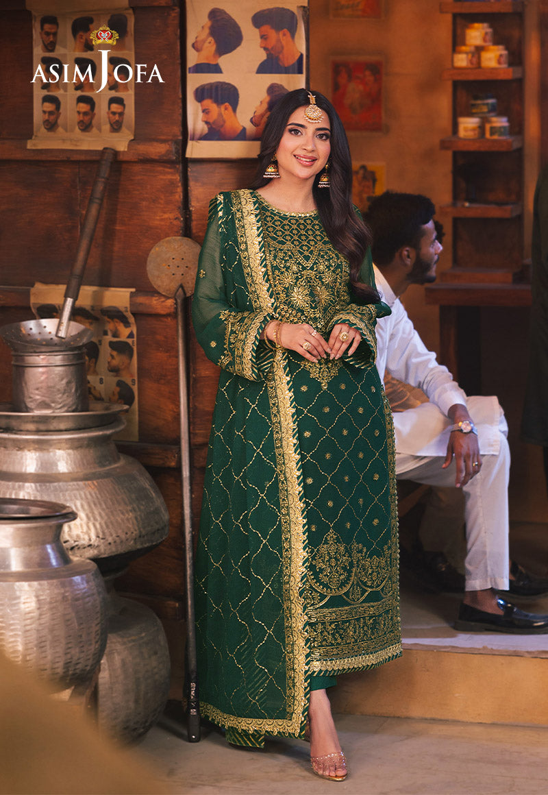 AJKK-22 EMBROIDERED TWISTED SILK 3 PCS