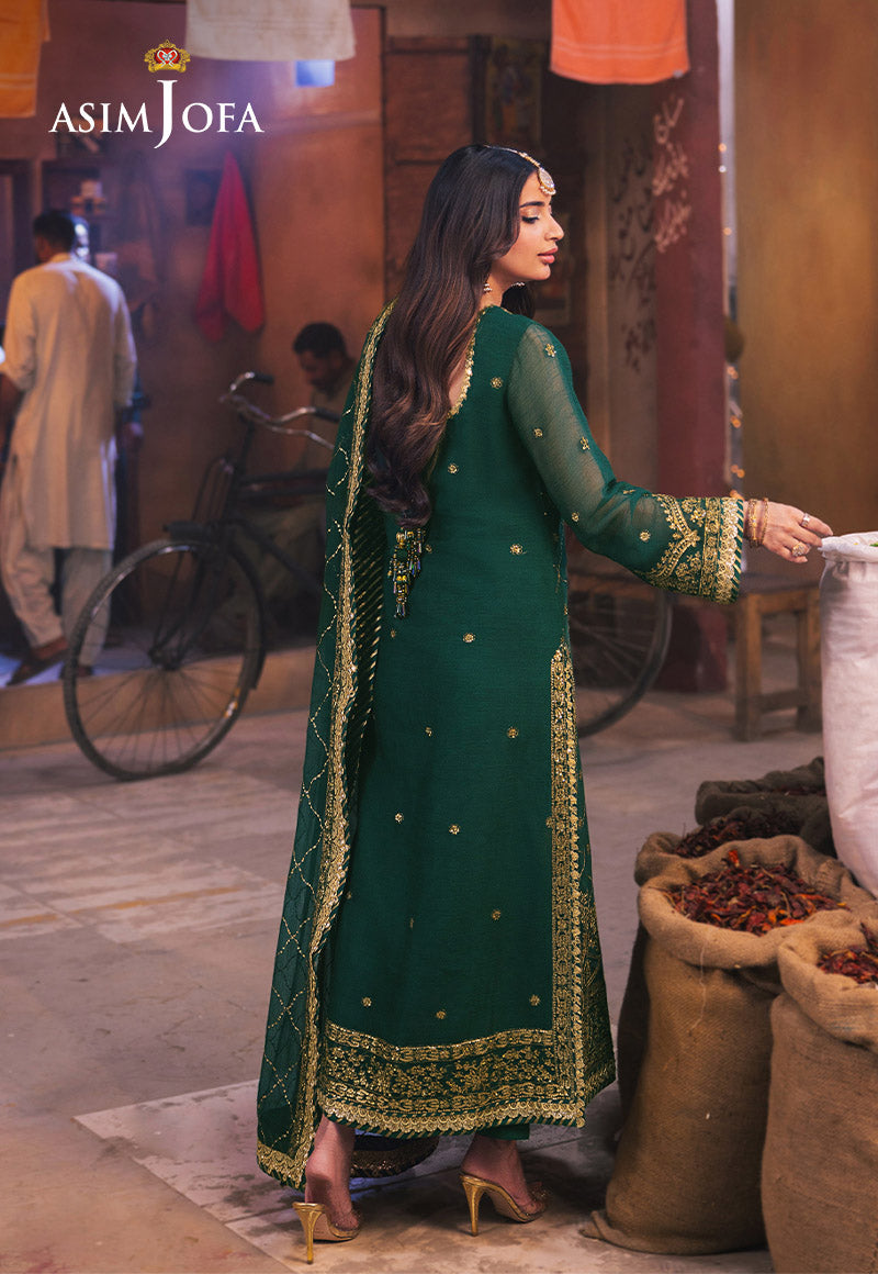 AJKK-22 EMBROIDERED TWISTED SILK 3 PCS