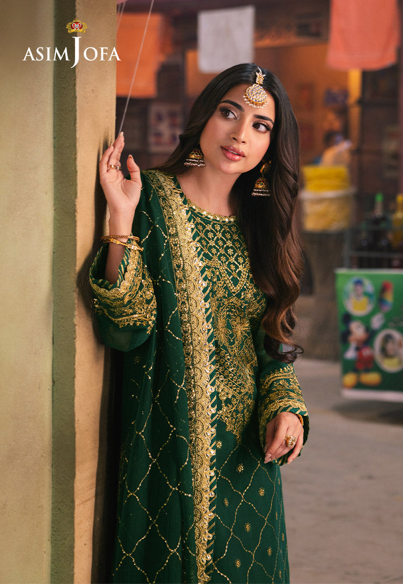 AJKK-22 EMBROIDERED TWISTED SILK 3 PCS