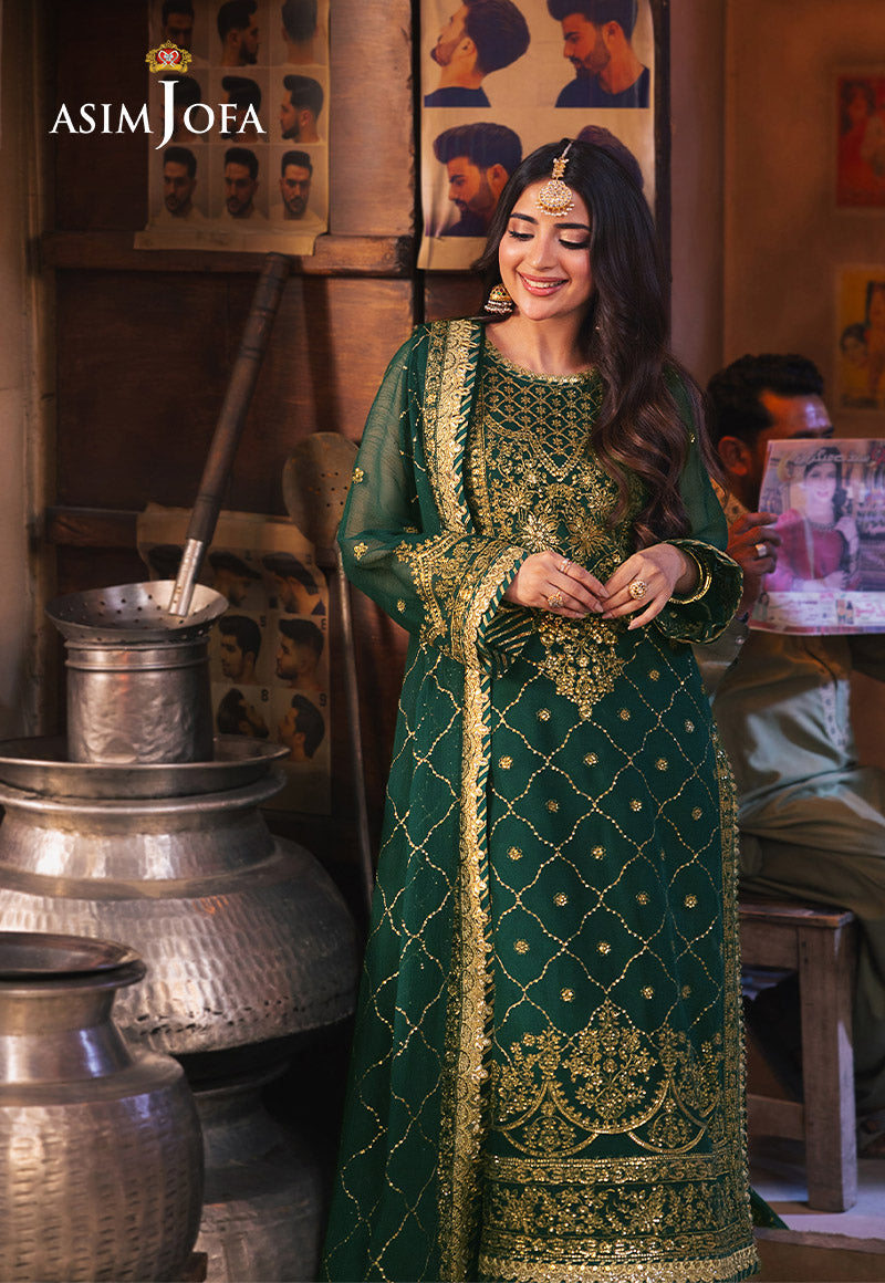 AJKK-22 EMBROIDERED TWISTED SILK 3 PCS