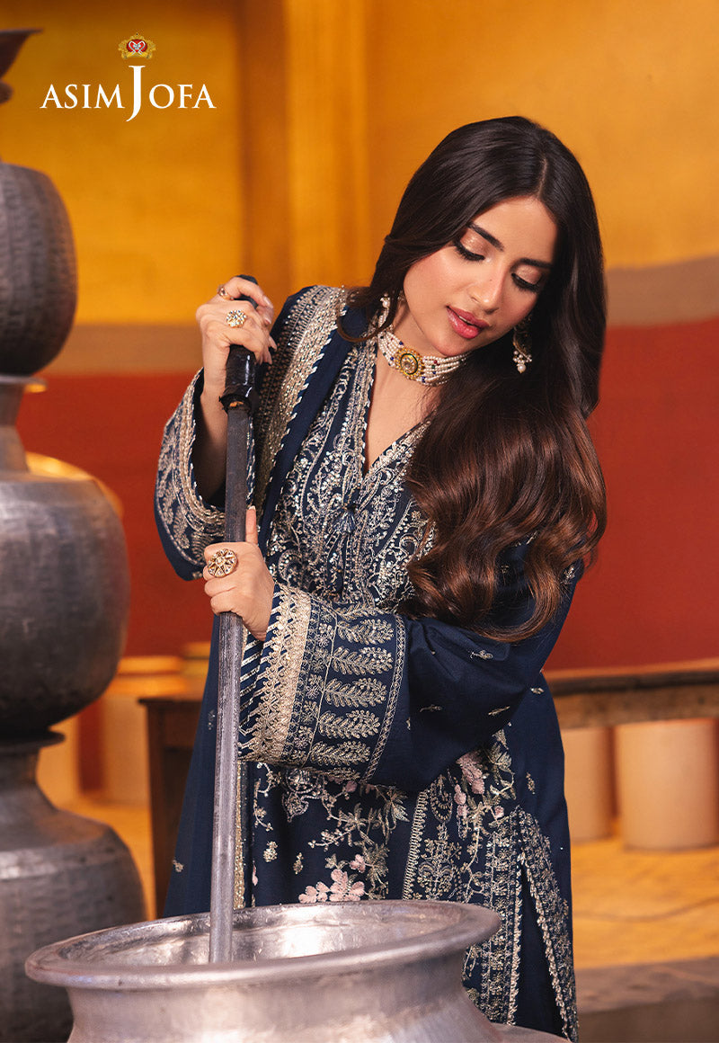 AJKK-25 EMBROIDERED TWISTED SILK 3 PCS