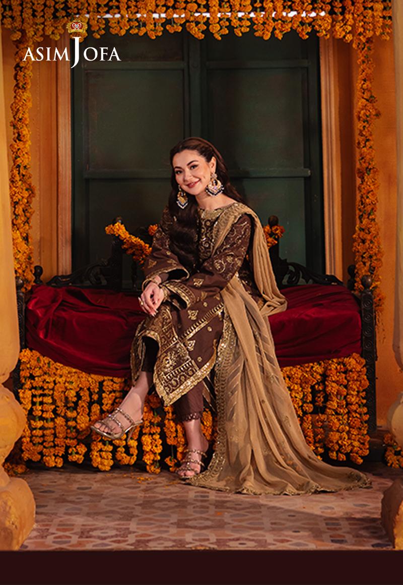 AJKK-26 EMBROIDERED TWISTED SILK 3 PCS