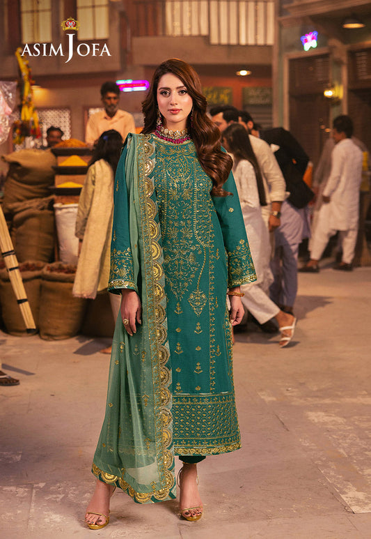 AJKK-27 EMBROIDERED TWISTED SILK 3 PCS