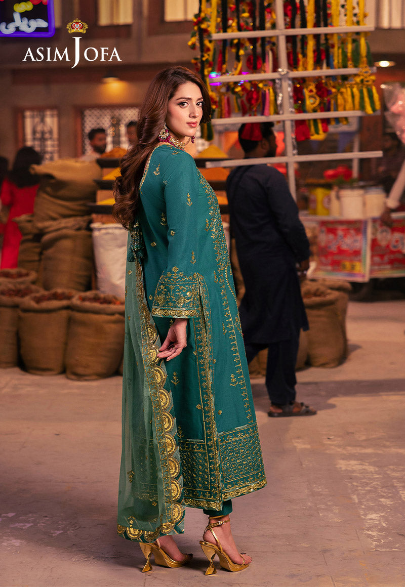 AJKK-27 EMBROIDERED TWISTED SILK 3 PCS