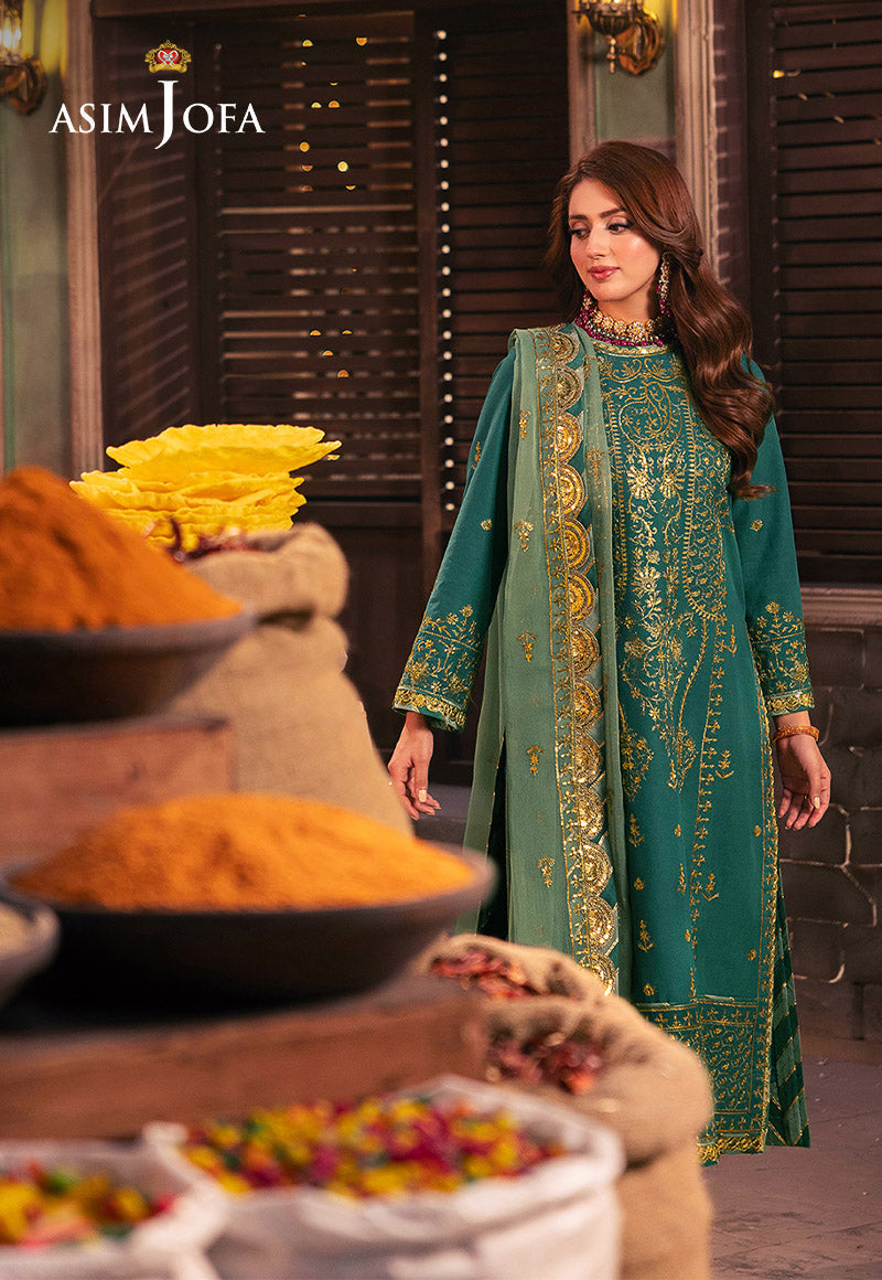 AJKK-27 EMBROIDERED TWISTED SILK 3 PCS