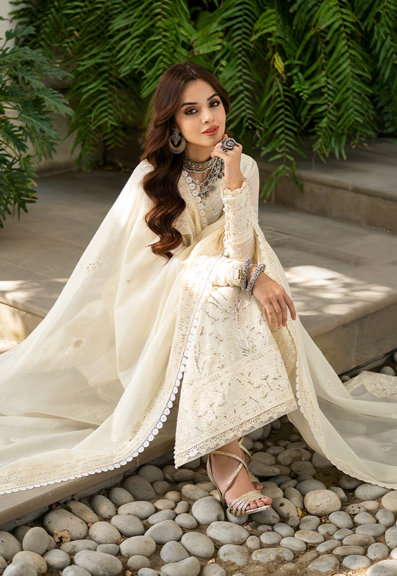 AJKM-05 EMBROIDERED CHANDERI COTTON 3 PCS