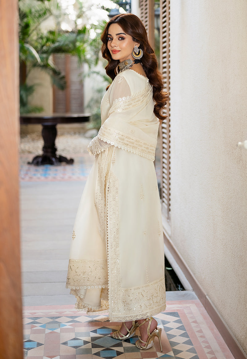AJKM-05 EMBROIDERED CHANDERI COTTON 3 PCS