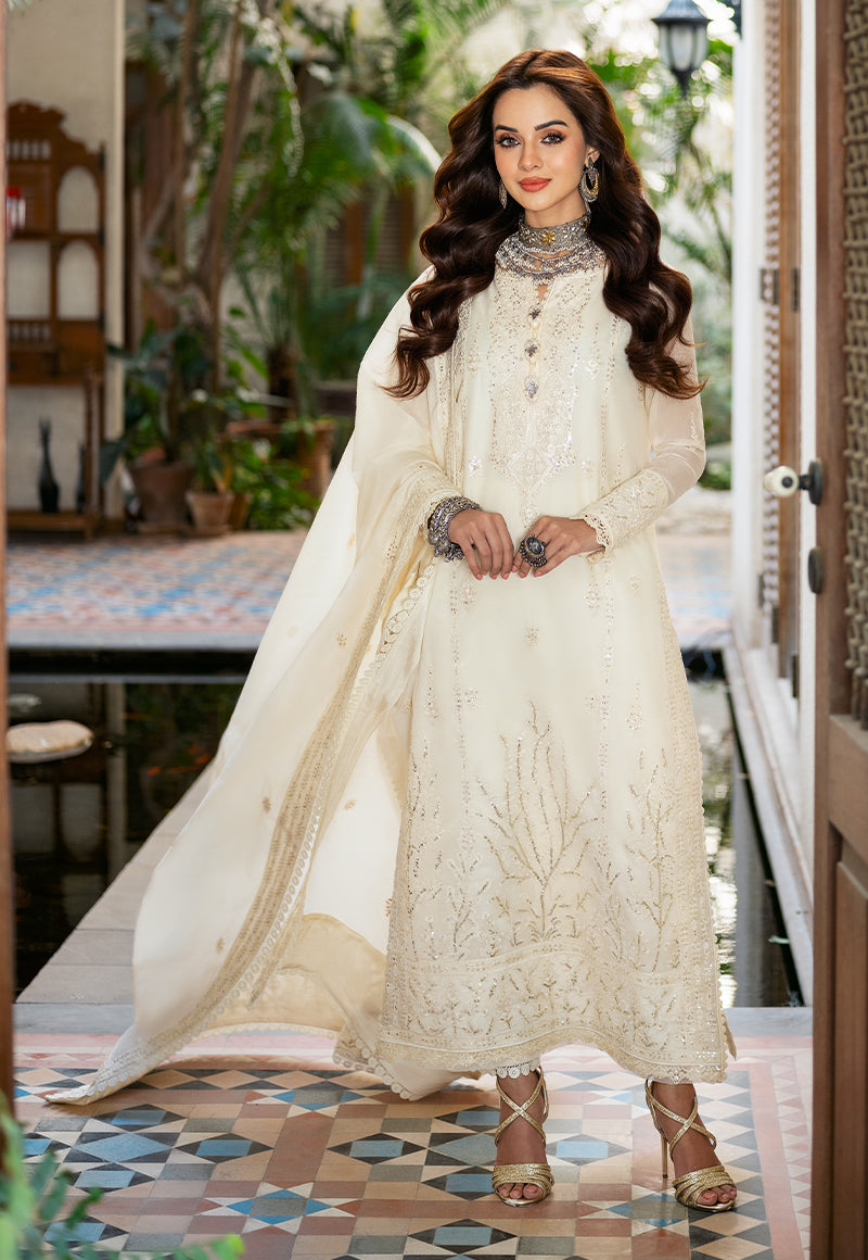 AJKM-05 EMBROIDERED CHANDERI COTTON 3 PCS