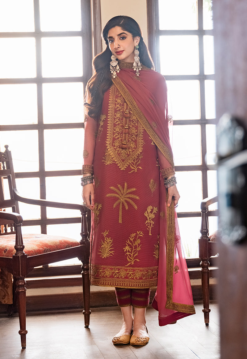 AJKM-06 EMBROIDERED ORGANZA NET 3 PCS
