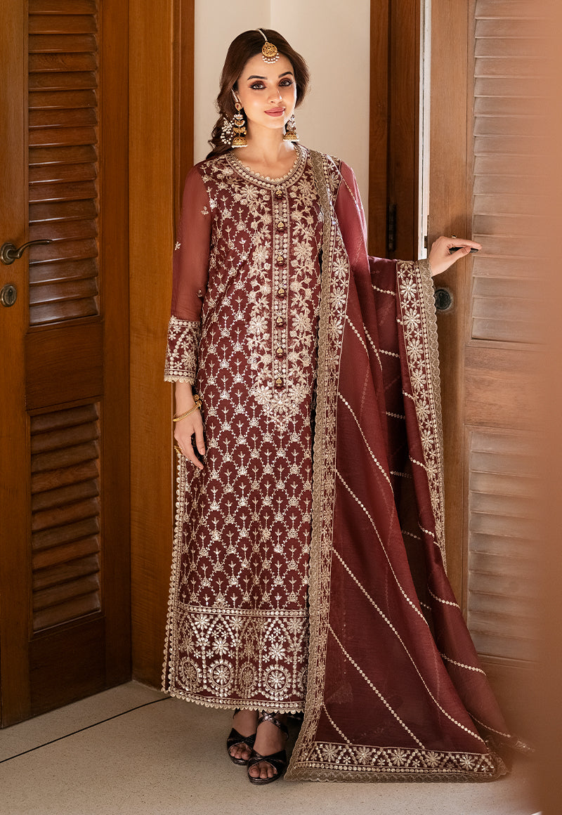 AJKM-13 EMBROIDERED ORGANZA NET 3 PCS