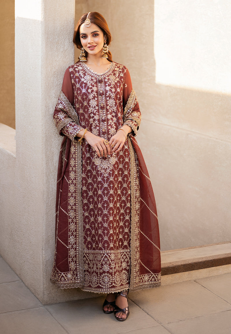 AJKM-13 EMBROIDERED ORGANZA NET 3 PCS
