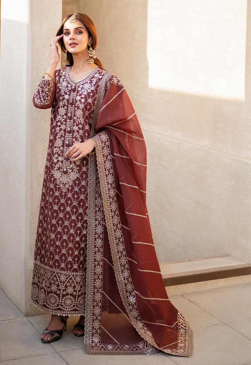 AJKM-13 EMBROIDERED ORGANZA NET 3 PCS