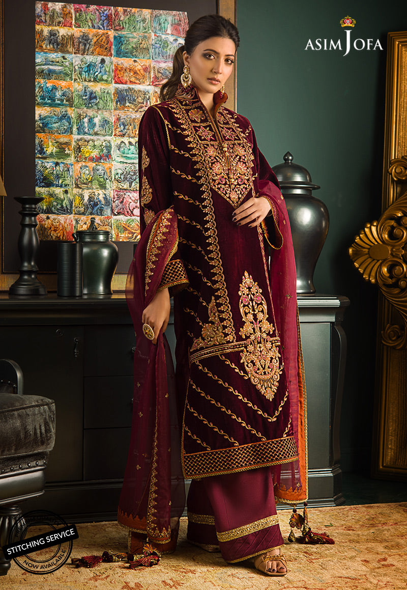 AJMR-04 EMBROIDERED VELVET 3 PCS