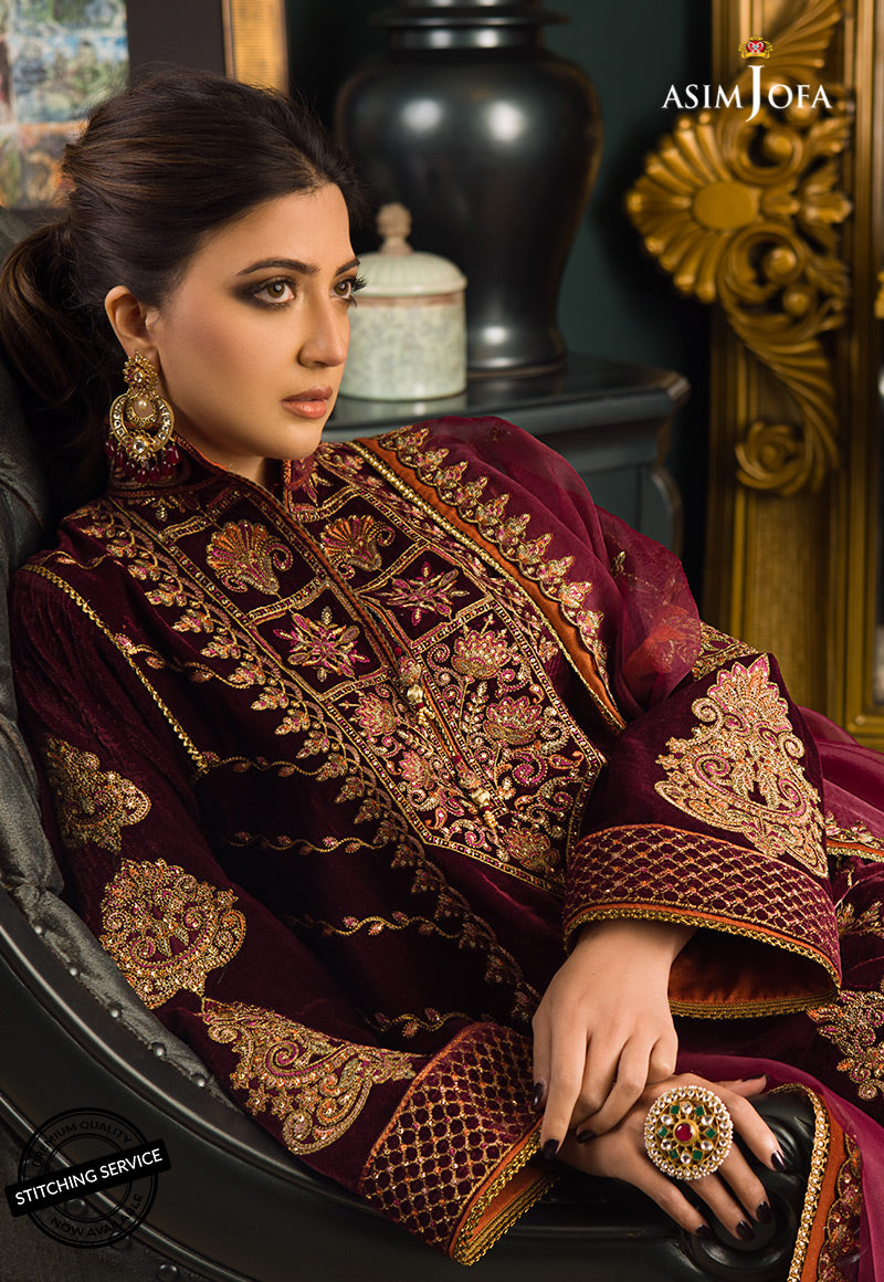 AJMR-04 EMBROIDERED VELVET 3 PCS