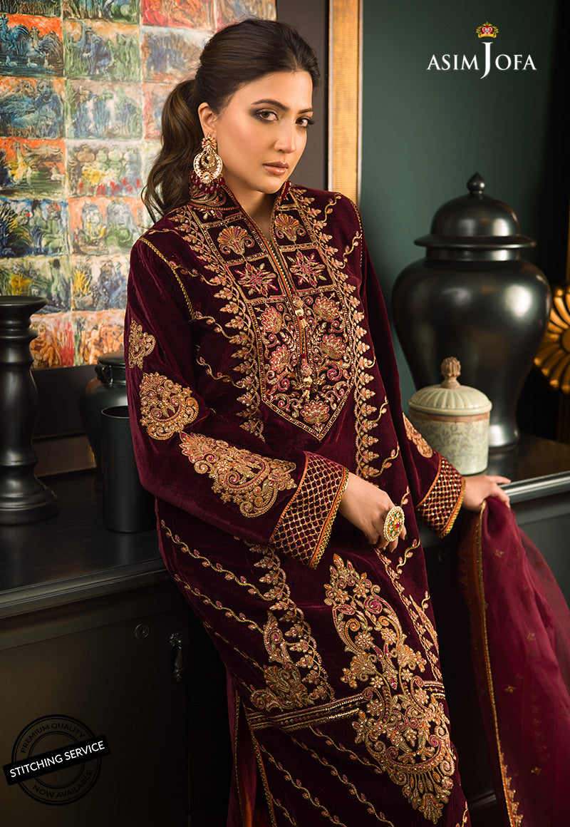 AJMR-04 EMBROIDERED VELVET 3 PCS