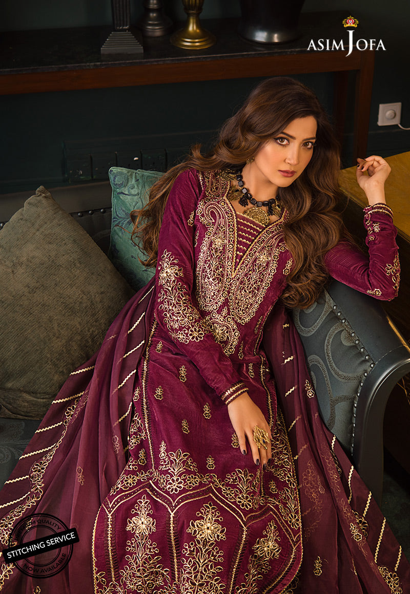AJMR-05 EMBROIDERED VELVET 3 PCS