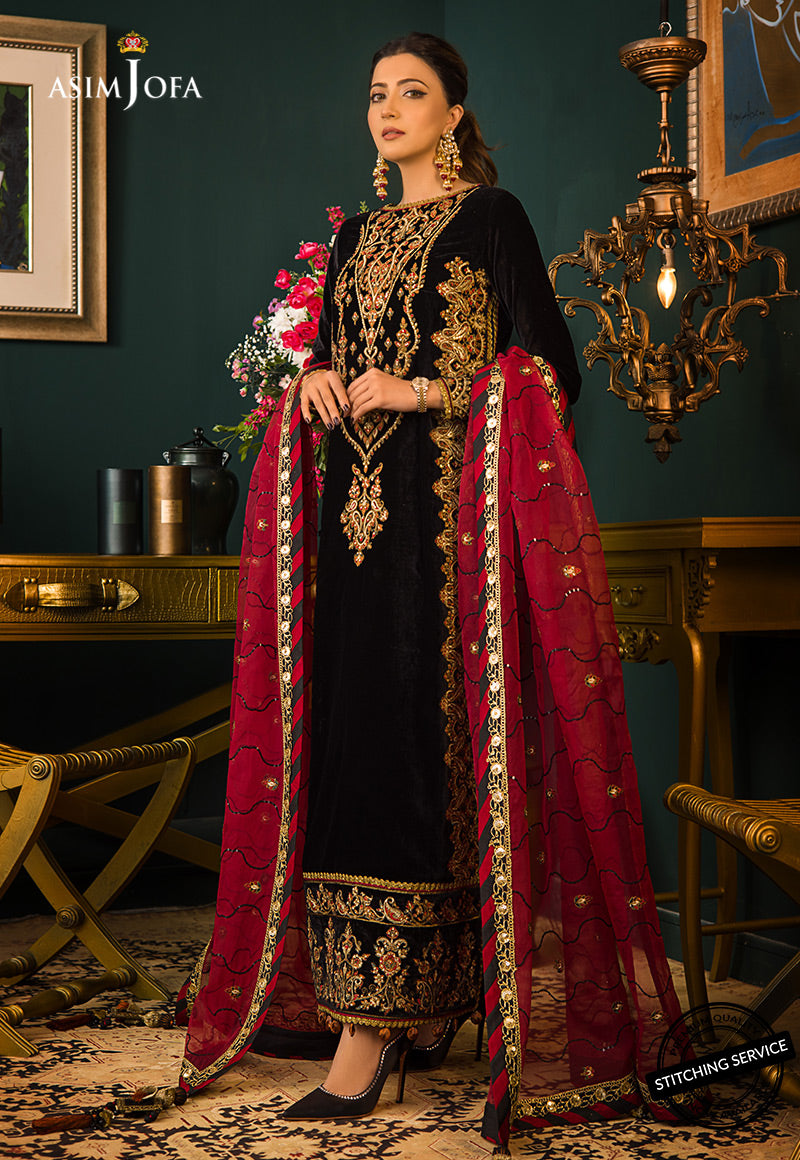 AJMR-10 EMBROIDERED VELVET 3 PCS