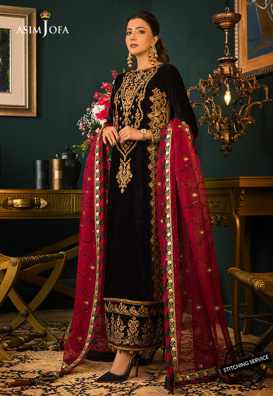 AJMR-10 EMBROIDERED VELVET 3 PCS