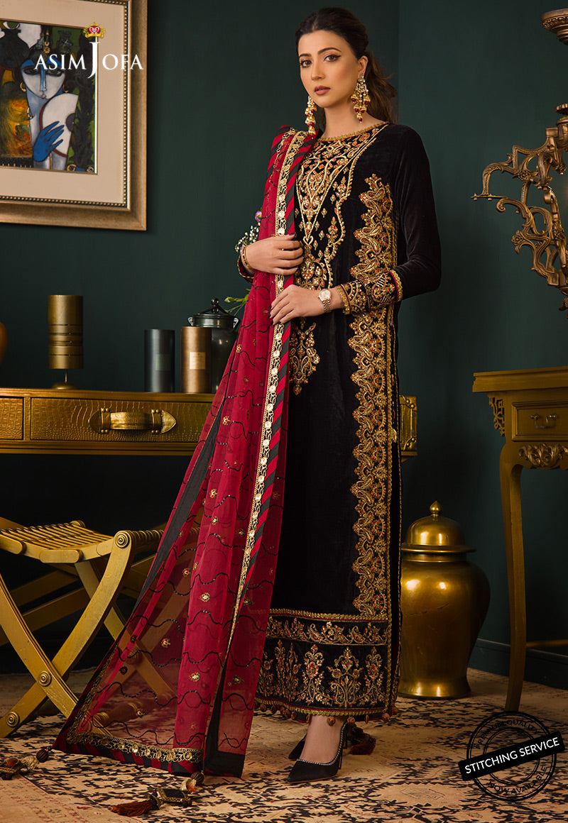 AJMR-10 EMBROIDERED VELVET 3 PCS