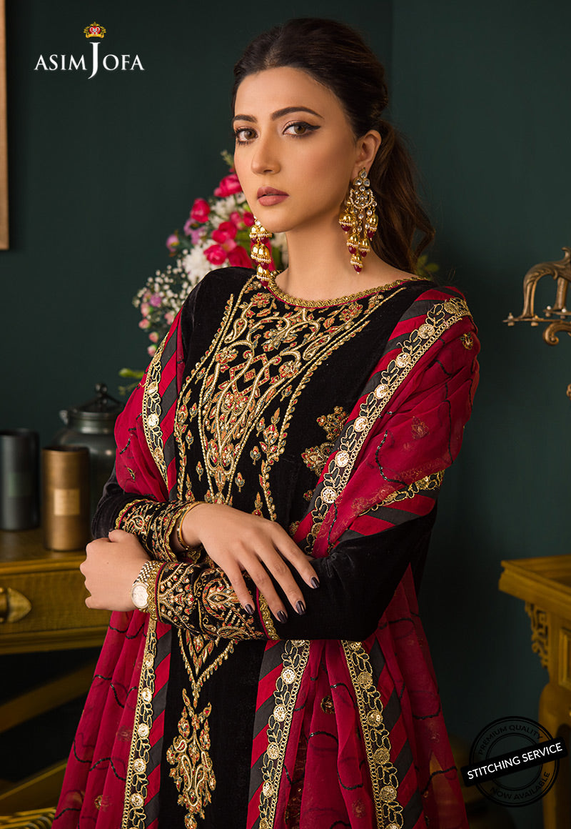 AJMR-10 EMBROIDERED VELVET 3 PCS