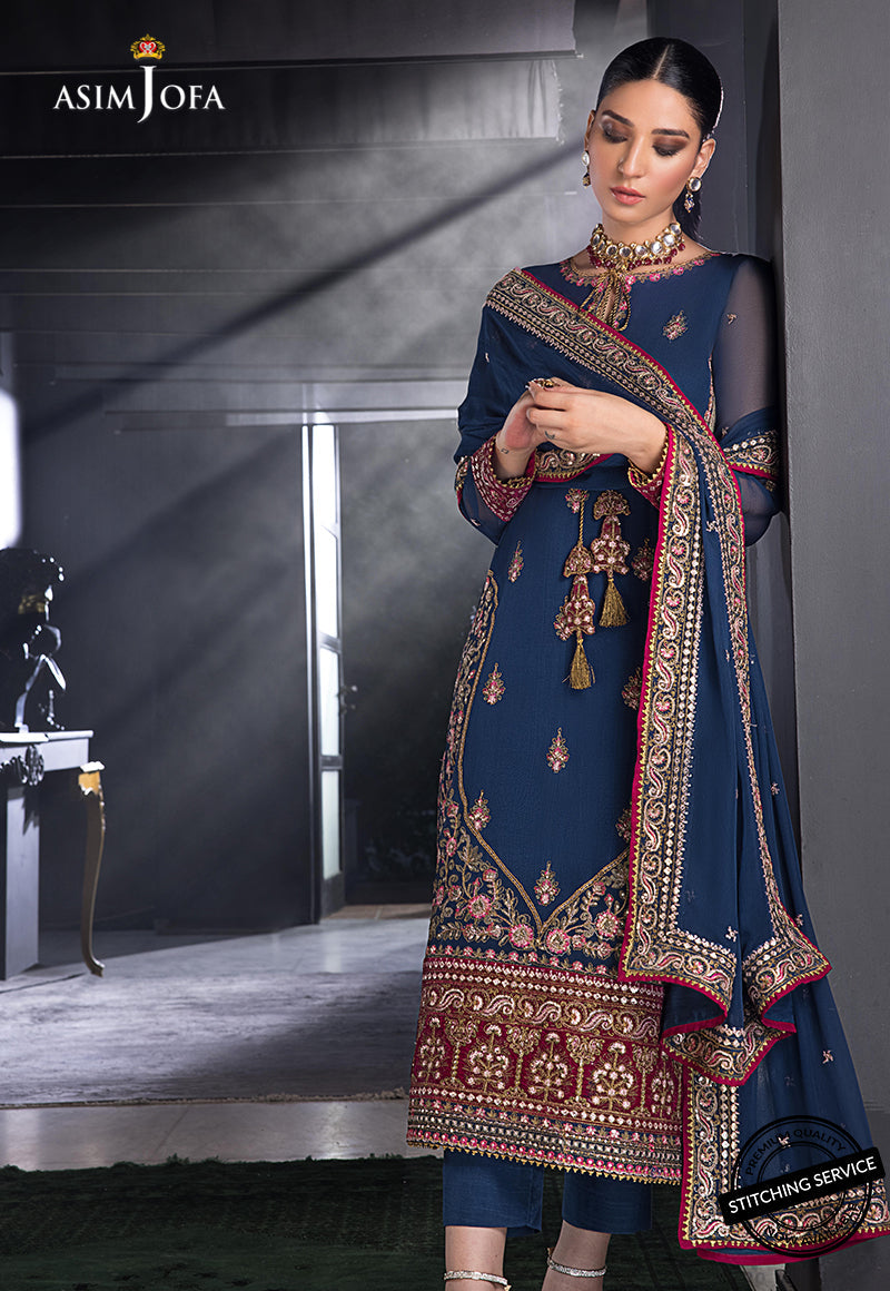 AJRE-01 EMBROIDERED CHIFFON 3 PCS