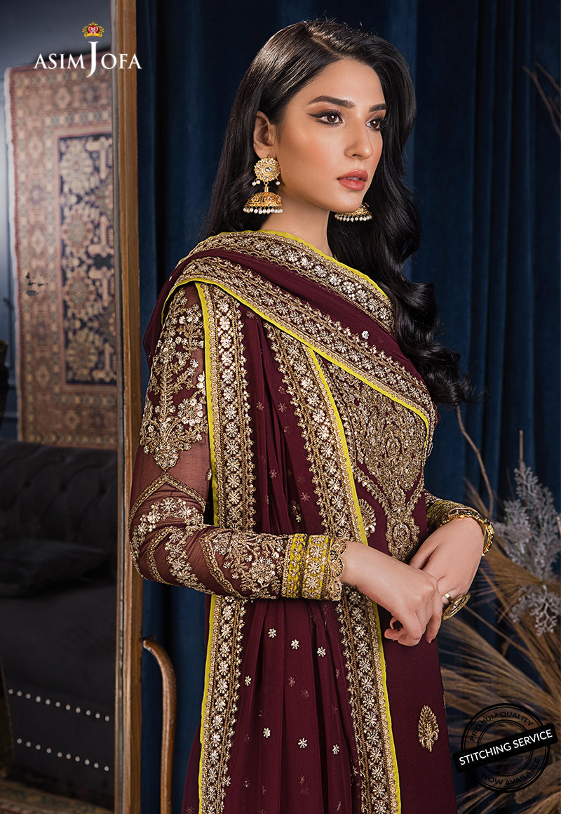 AJRE-08 EMBROIDERED CHIFFON 3 PCS