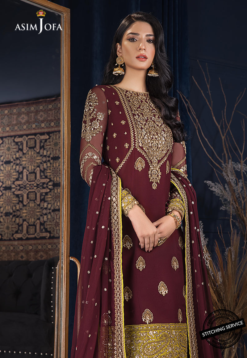 AJRE-08 EMBROIDERED CHIFFON 3 PCS