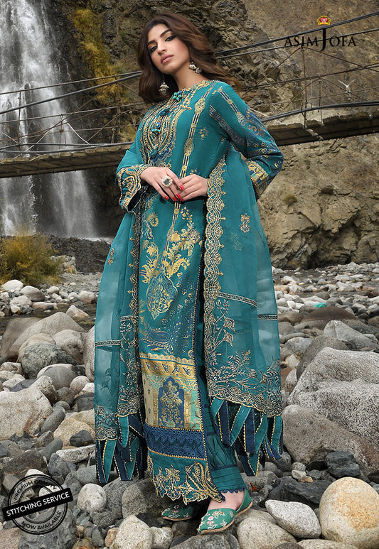 AJSL-07 EMBROIDERED ORGANZA 3 PCS