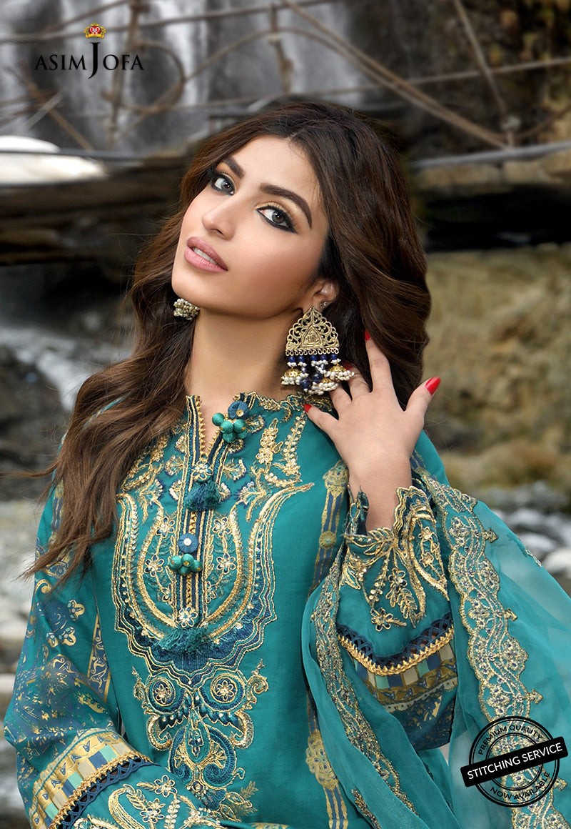 AJSL-07 EMBROIDERED ORGANZA 3 PCS