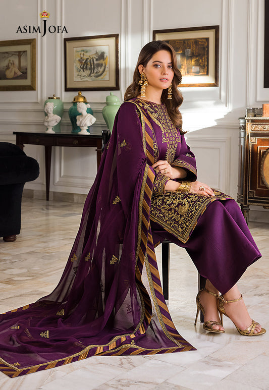 AJSM-08 EMBROIDERED DULL SILK 3 PCS