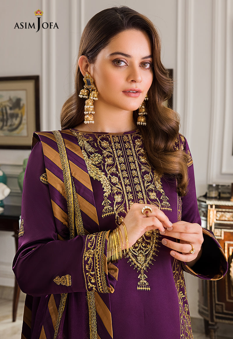 AJSM-08 EMBROIDERED DULL SILK 3 PCS