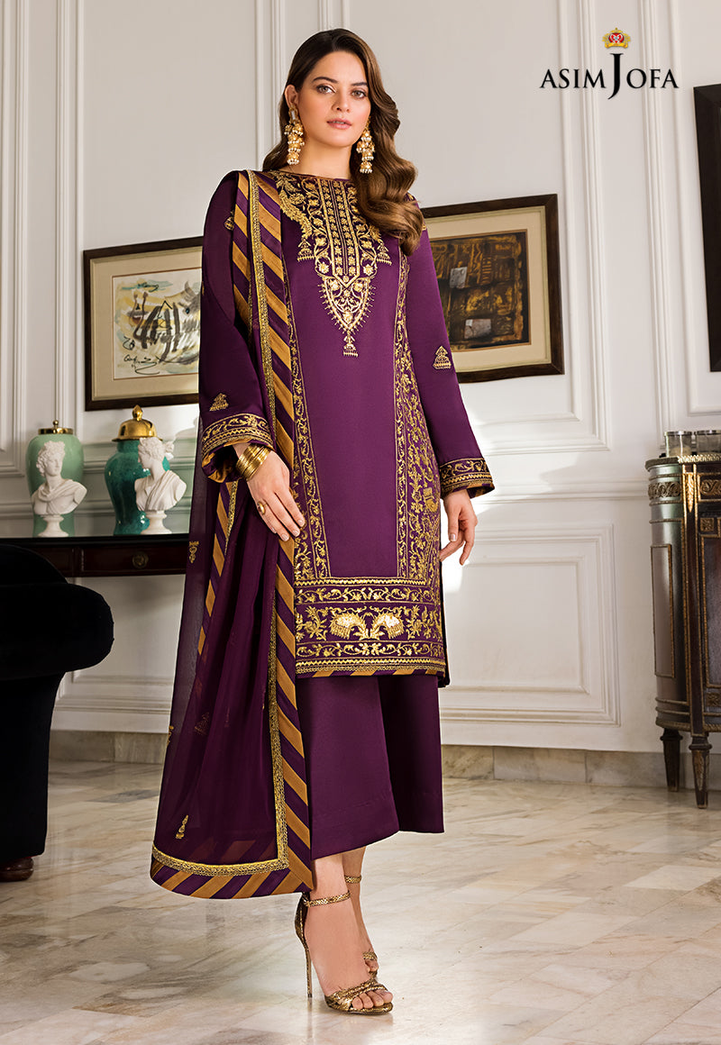 AJSM-08 EMBROIDERED DULL SILK 3 PCS