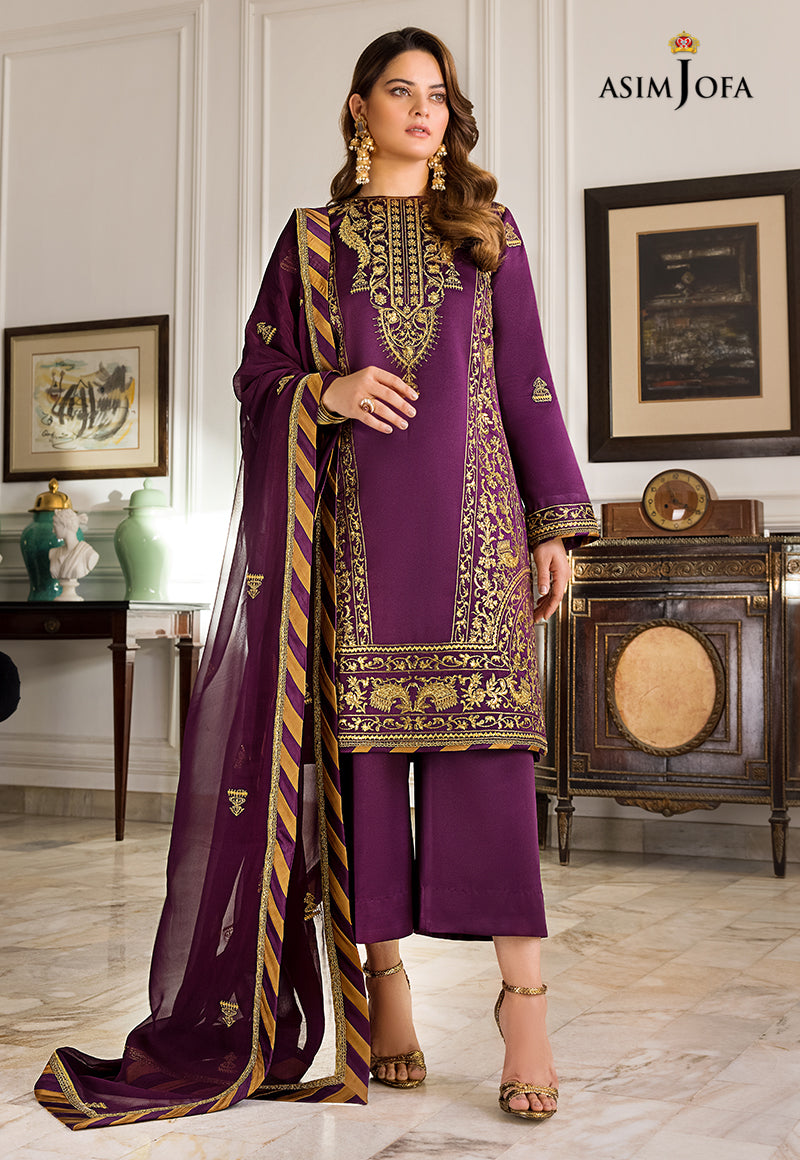 AJSM-08 EMBROIDERED DULL SILK 3 PCS