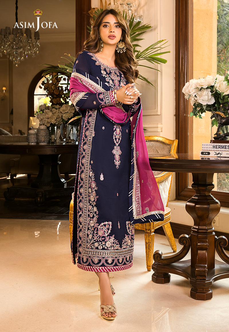 AJSM-09 EMBROIDERED SILK , ORGANZA 3 PCS