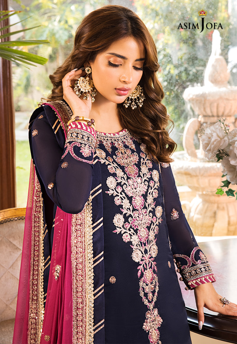AJSM-09 EMBROIDERED SILK , ORGANZA 3 PCS