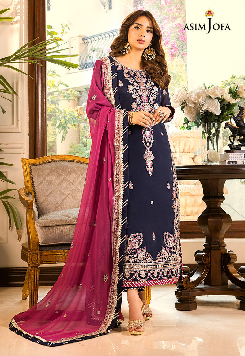 AJSM-09 EMBROIDERED SILK , ORGANZA 3 PCS