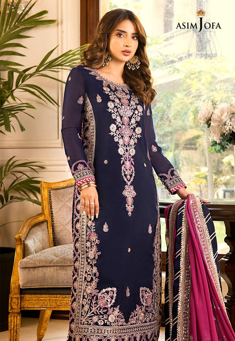 AJSM-09 EMBROIDERED SILK , ORGANZA 3 PCS