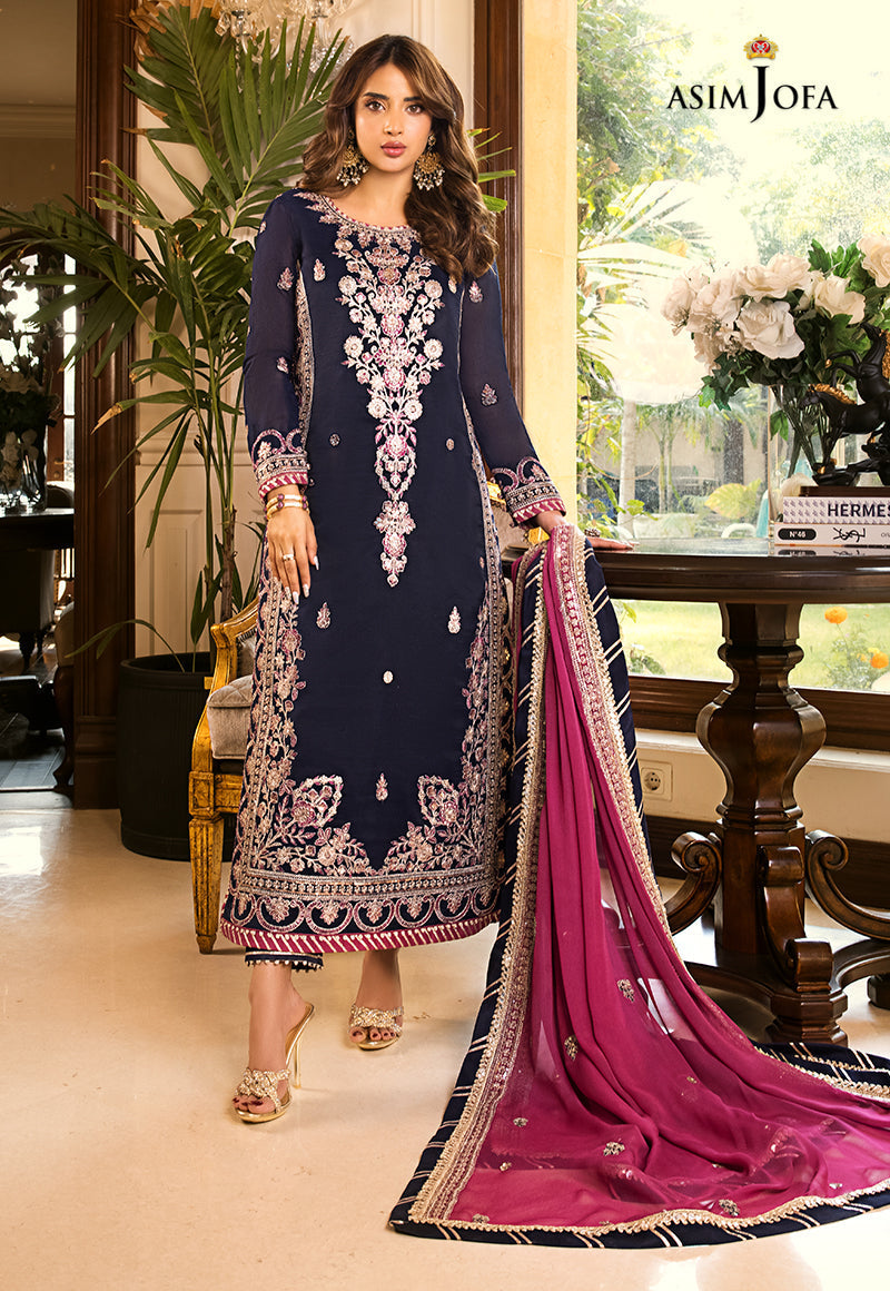 AJSM-09 EMBROIDERED SILK , ORGANZA 3 PCS