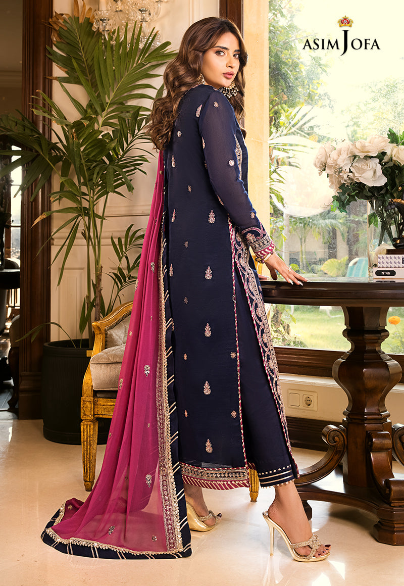 AJSM-09 EMBROIDERED SILK , ORGANZA 3 PCS