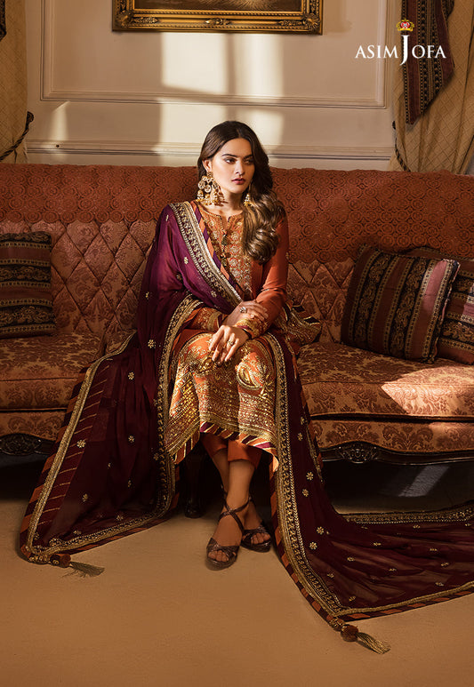 AJSM-12 EMBROIDERED DULL SILK 3 PCS