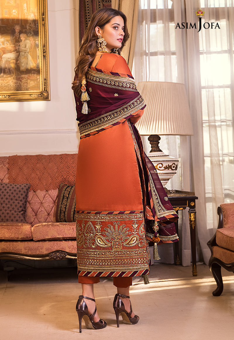 AJSM-12 EMBROIDERED DULL SILK 3 PCS