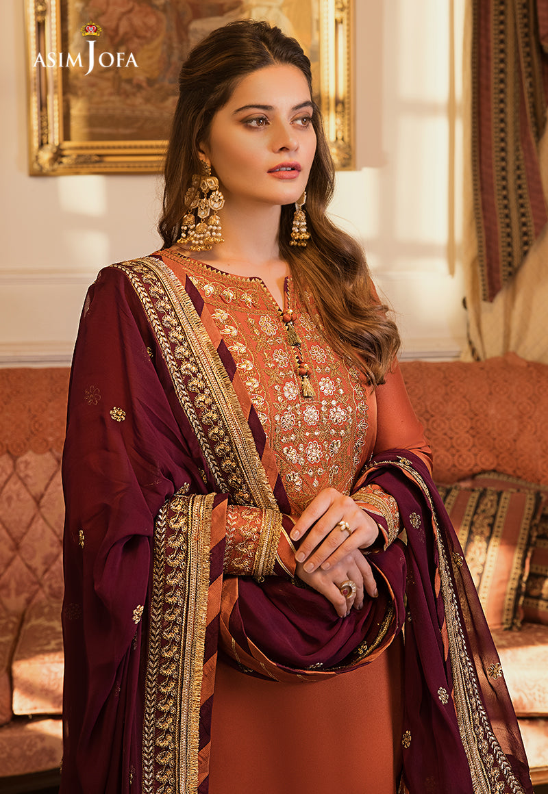 AJSM-12 EMBROIDERED DULL SILK 3 PCS
